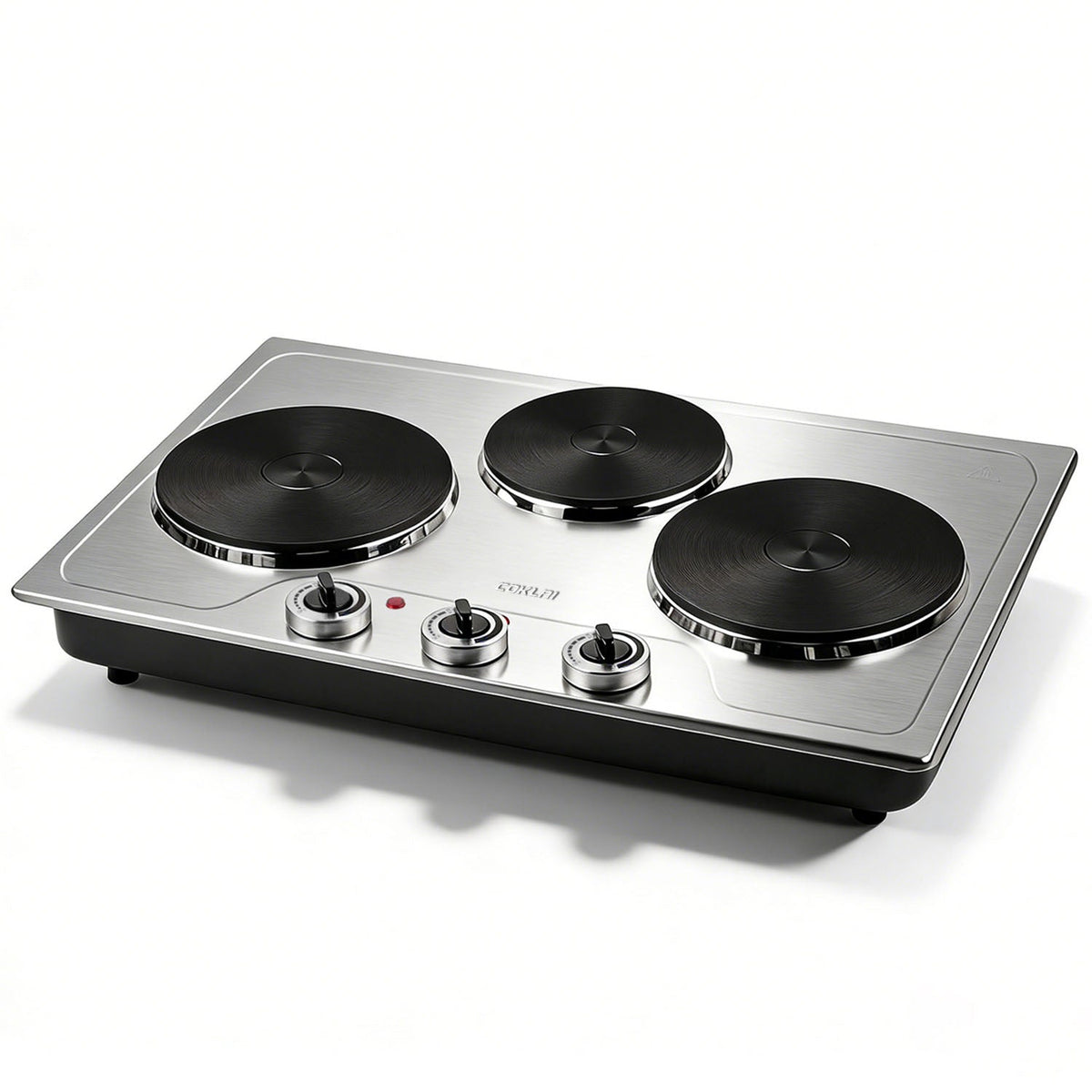 COKLAI 1800W Triple Burner Electric Hot Plate, Portable Cast Iron Cooktop with Independent Temperature Controls, Stainless Steel Countertop Stove for Slow Cooking, Simmering & All Cookware